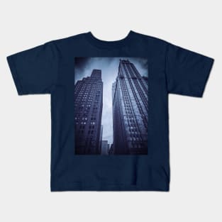 Manhattan Skyscrapers Dark Sky NYC Kids T-Shirt